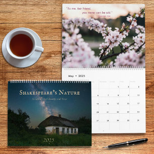 Moderne minimalistische fotografie citeert Shakesp Kalender