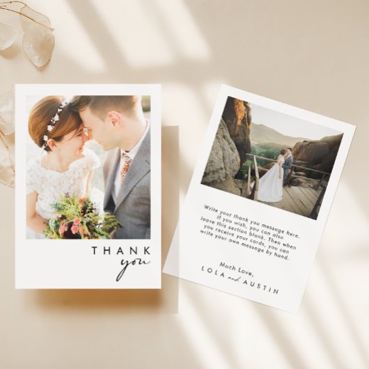 Moderne, minimalistische fotokaart - Hartelijk dan Bedankkaart