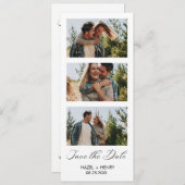 Moderne minimalistische fotostrip save the date (Voorkant / Achterkant)