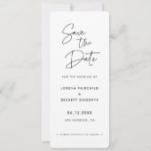Moderne minimalistische fotostrip Save the date Aankondiging (Achterkant)