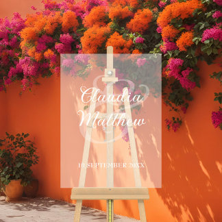 Moderne minimalistische Frosted Effect bruiloft Acryl Bord