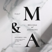 Moderne minimalistische Frosted Wedding Acryl Uitnodigingen