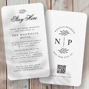 Moderne minimalistische gebeurtenisaccommodatie informatiekaartje