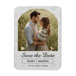 Moderne minimalistische gebogen foto gepersonalise magneet