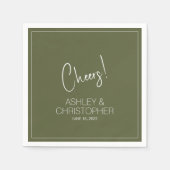 Moderne minimalistische gedempte mos bruiloft servet (Voorkant)