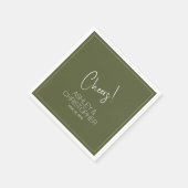 Moderne minimalistische gedempte mos bruiloft servet (Hoek)