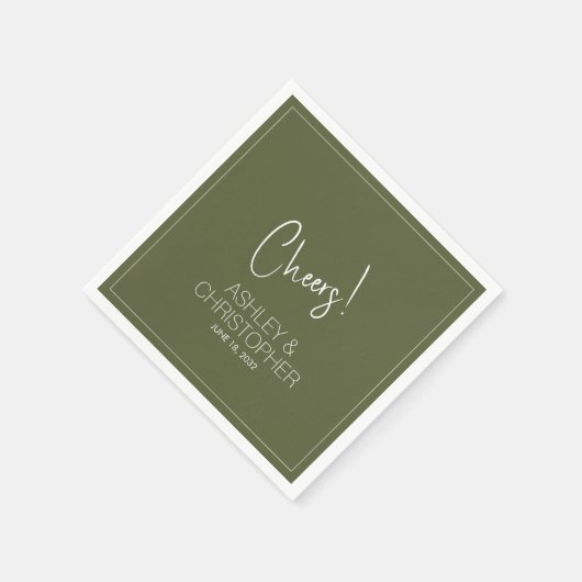 Moderne minimalistische gedempte mos bruiloft servet (Hoek)