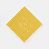 Moderne, minimalistische, gele aangepaste bruiloft servet (Hoek)