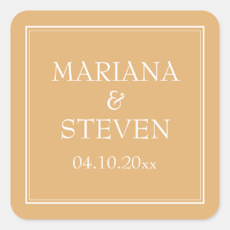 Moderne minimalistische gele vierkante Sticker