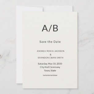 Moderne Minimalistische Gemeentehuis Save the Date