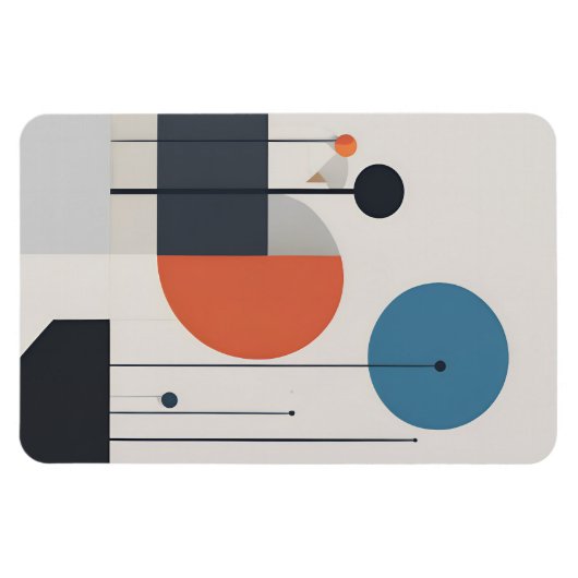 Moderne minimalistische geometrische Abstracte kun Magneet (Horizontaal)
