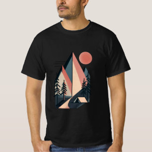 Moderne Minimalistische Geometrische Berg Kamp Bui T-shirt