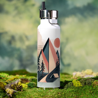 Moderne Minimalistische Geometrische Berg Kamp Bui Waterfles