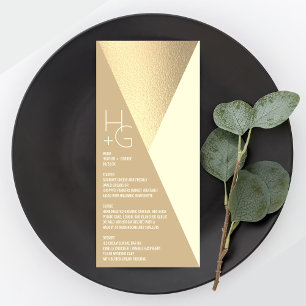 Moderne minimalistische geometrische bruiloft menu