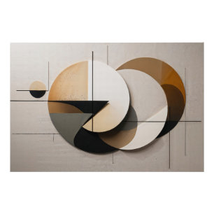 Moderne minimalistische geometrische cirkels Abstr Foto Afdruk