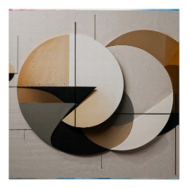 Moderne minimalistische geometrische cirkels Abstr Perfect Poster