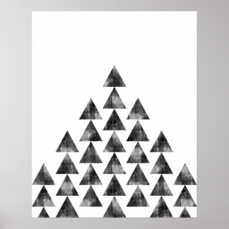 Moderne, minimalistische geometrische driehoeksafd poster