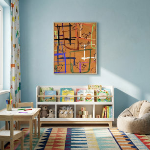Moderne minimalistische geometrische kunstvormen u canvas afdruk