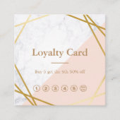 Moderne minimalistische Geometrische marmer Gold L Vierkante Visitekaartje (Voorkant)