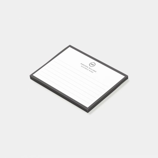 Moderne minimalistische gepersonaliseerde briefpap post-it® notes (Schuin)