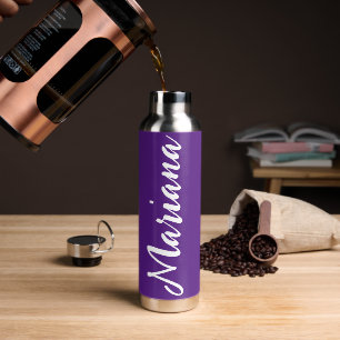 Moderne minimalistische gepersonaliseerde paarse w waterfles