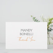 Moderne Minimalistische Gewone Gepersonaliseerde D Briefpapier (Staand voorkant)