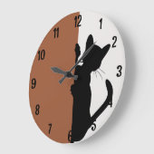 Moderne minimalistische gluren kitty kat grote klok (Hoek)
