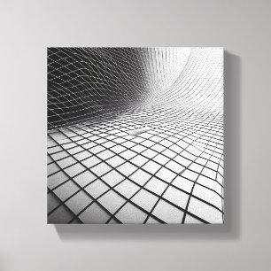 Moderne Minimalistische Golf Grid Kunst - 3D Abstr Canvas Afdruk
