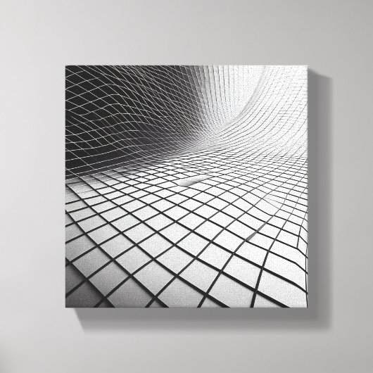 Moderne Minimalistische Golf Grid Kunst - 3D Abstr Canvas Afdruk (Voorkant)