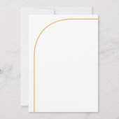Moderne, minimalistische goudbaars witte bruiloft kaart (Achterkant)