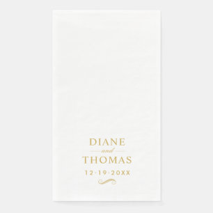 Moderne Minimalistische Gouden Aangepaste Trouw Mo Servet