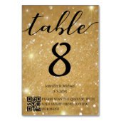 Moderne minimalistische gouden bruiloft QR code me Kaart (Voorkant)