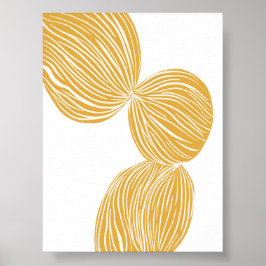Moderne Minimalistische Gouden Gele Muurkunst Poster