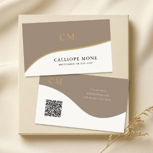 Moderne Minimalistische Gouden Golf Monogram Profe Visitekaartje