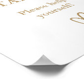 Moderne minimalistische gouden grazende tafelteken poster (Hoek)