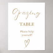 Moderne minimalistische gouden grazende tafelteken poster (Voorkant)