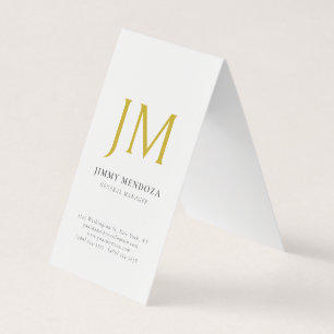 Moderne Minimalistische Gouden Monogram Eenvoudig Visitekaartjes