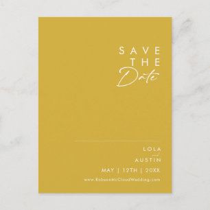 Moderne Minimalistische Gouden Save The Date Postk Uitnodiging Briefkaart