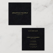 Moderne minimalistische gouden tekst Elegant Premi Vierkante Visitekaartje (Voorkant / Achterkant)