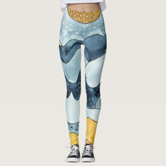 Moderne minimalistische gouden zon illustratie leggings