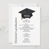 Moderne minimalistische Graduation Party Menu Kaar Kaart (Voorkant)