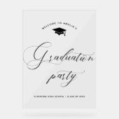 Moderne Minimalistische GraduPartij Welkom Acryl Bord (Voorkant)