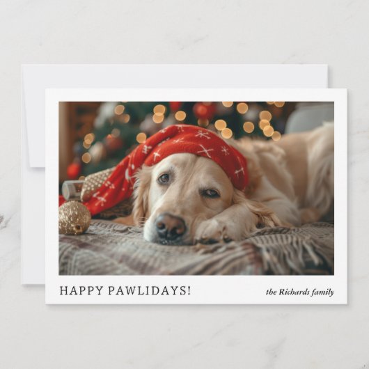 Moderne minimalistische grappige gelukkige kerstva feestdagenkaart (Voorkant)