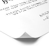 Moderne minimalistische grappige open bar bruiloft poster (Hoek)