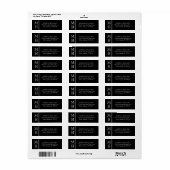 Moderne minimalistische grens zwart etiket (Full Sheet)