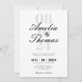 Moderne minimalistische grijs en zwart script brui kaart (Voorkant)