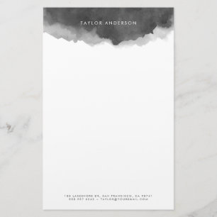 Moderne minimalistische grijze Waterverf splash Briefpapier