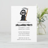 Moderne minimalistische Grim Reaper Halloween Part Kaart (Staand voorkant)