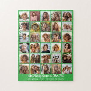 Moderne Minimalistische Groen 30 Foto Collage Legpuzzel