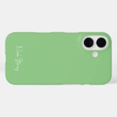 Moderne minimalistische groen-wit script kalligraf Case-Mate iPhone case (Achterkant (horizontaal))